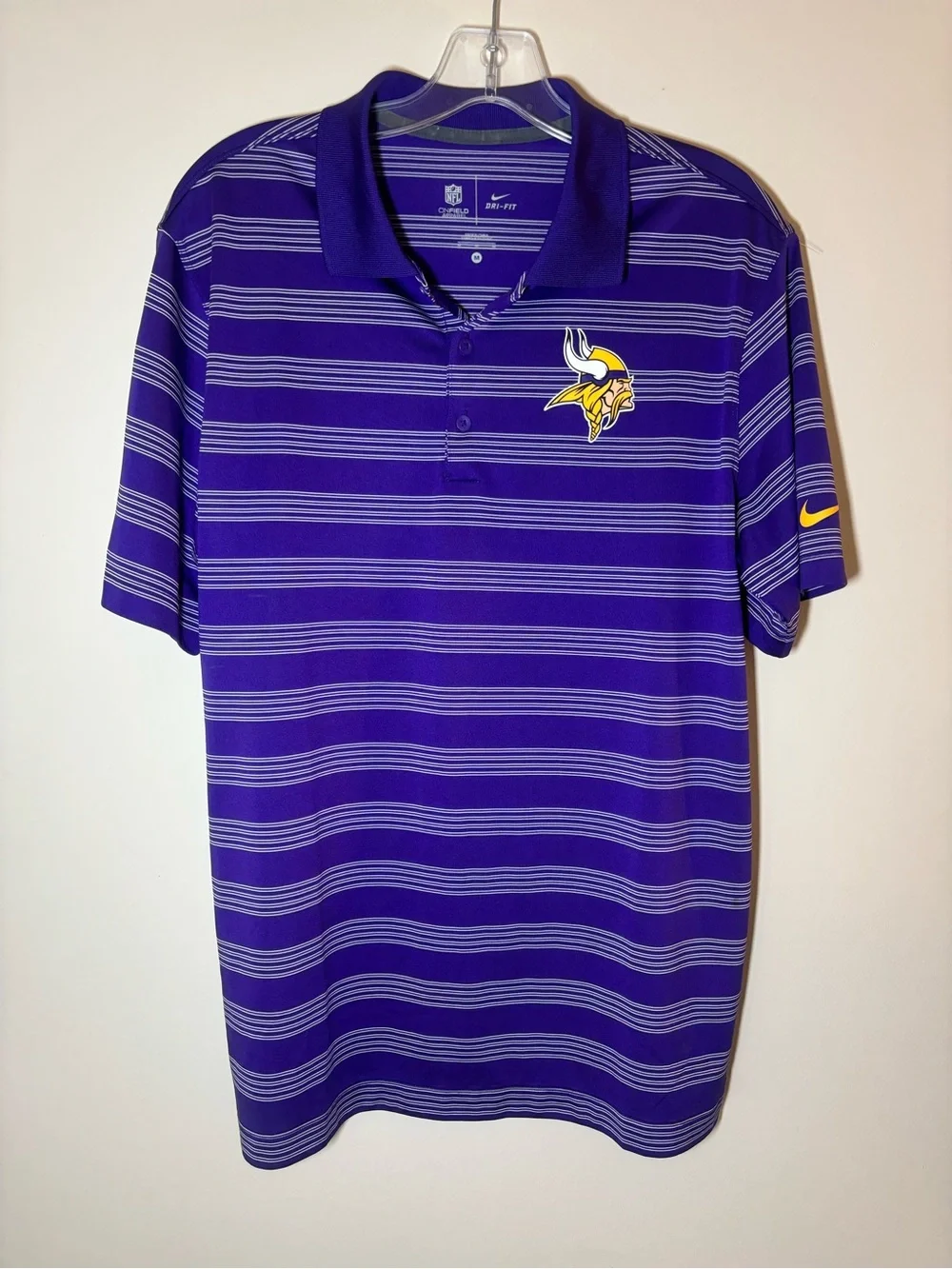 Nike Purple Striped Minnasota Vikings Golf Polo